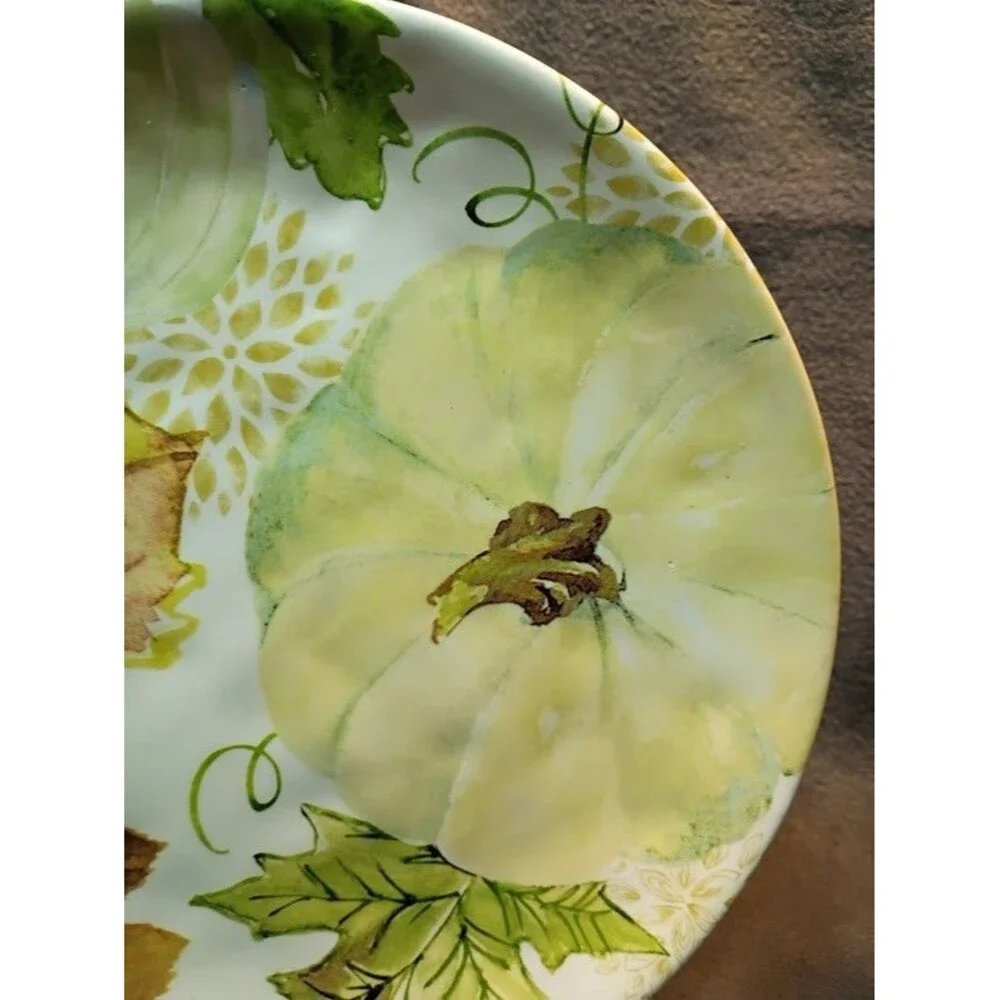 Set/2 Robert Stanley Harvest Pumpkin Salad Dessert Plates Fall Thanksgiving 3C